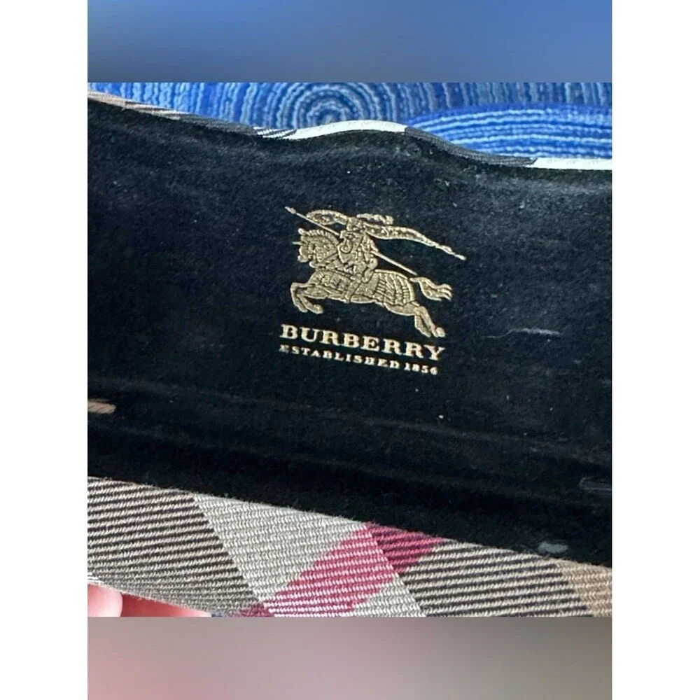 Burberry Nova Check Eyeglasses Hard Case Beige Black Plaid Glasses Case